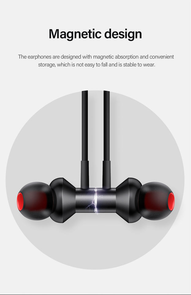Lenovo Bluetooth Neckband Headphones - Wireless Sports Earphones with Magnetic Buds